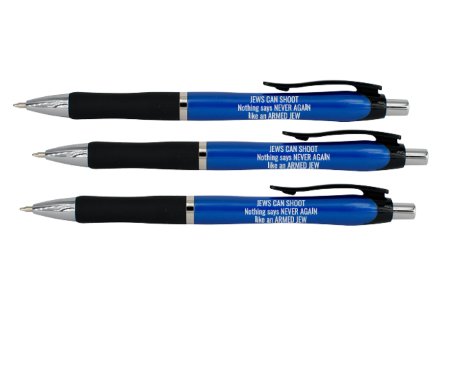 JEWS CAN SHOOT® Ballpoint Pen Set (3-Pack) — “Nothing Says Never Again Like an Armed Jew®” | Black Ink