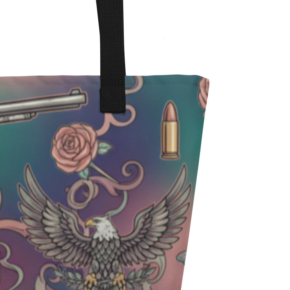 Wild Roses & Revolvers Tote – Bold Freedom in Every Carry