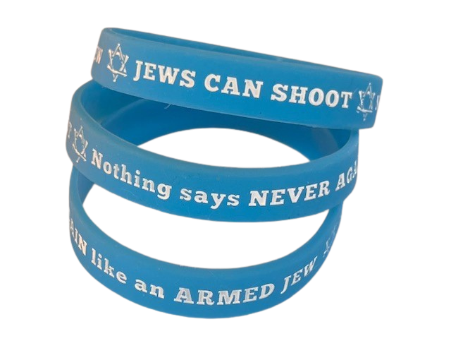 Jews Can Shoot: Never Again Wristband Set of 3