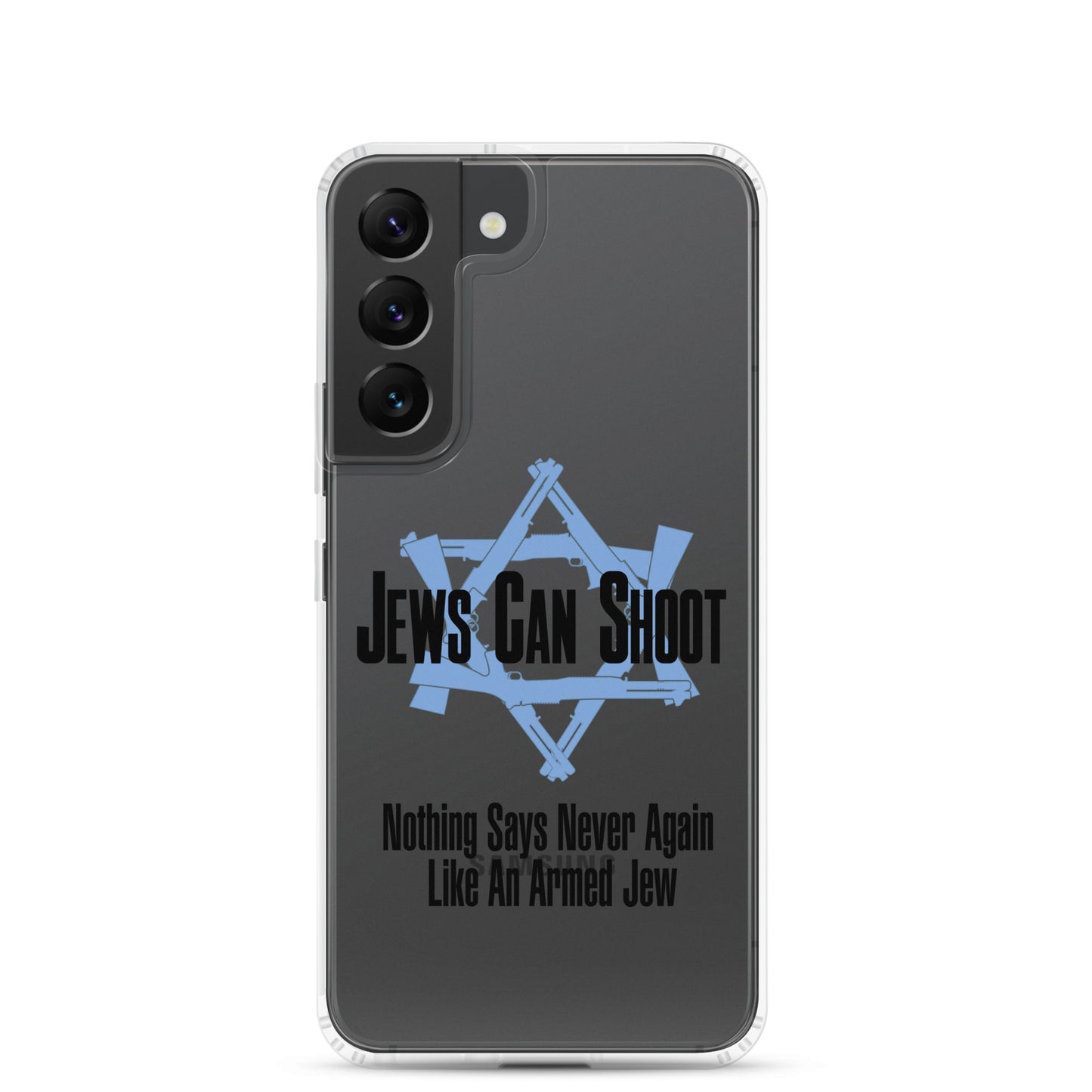 Clear Case for Samsung® with Jews Can Shoot logo and motto
