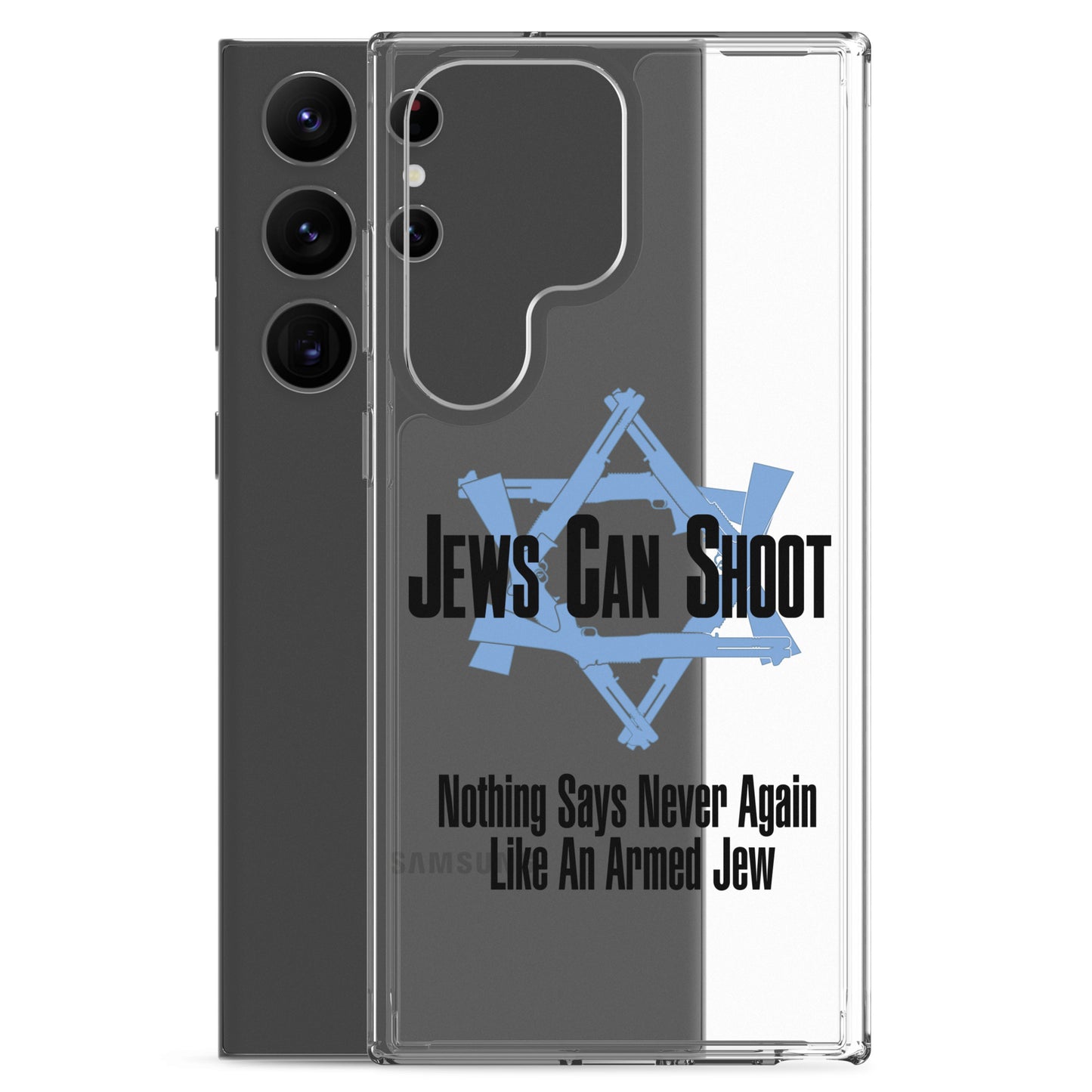 Clear Case for Samsung® with Jews Can Shoot logo and motto