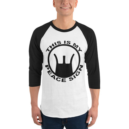 Updated Peace Sign - 3/4 sleeve raglan shirt