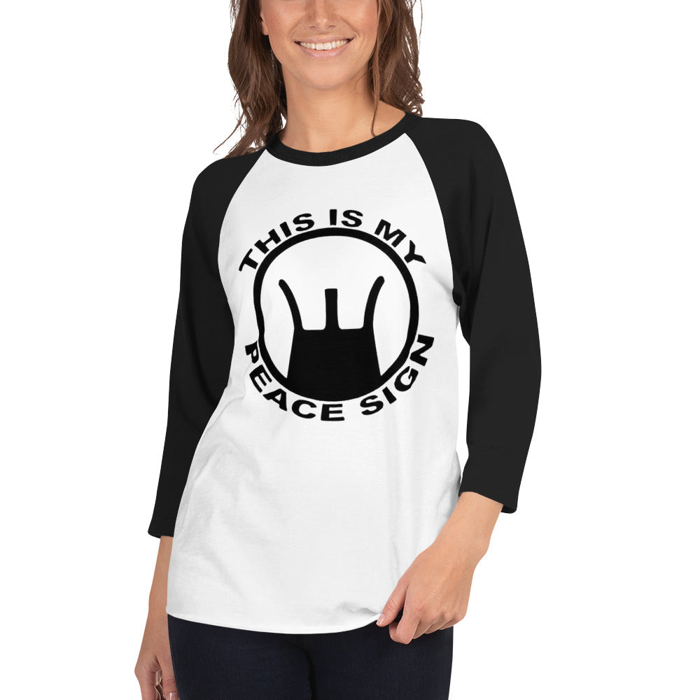 Updated Peace Sign - 3/4 sleeve raglan shirt