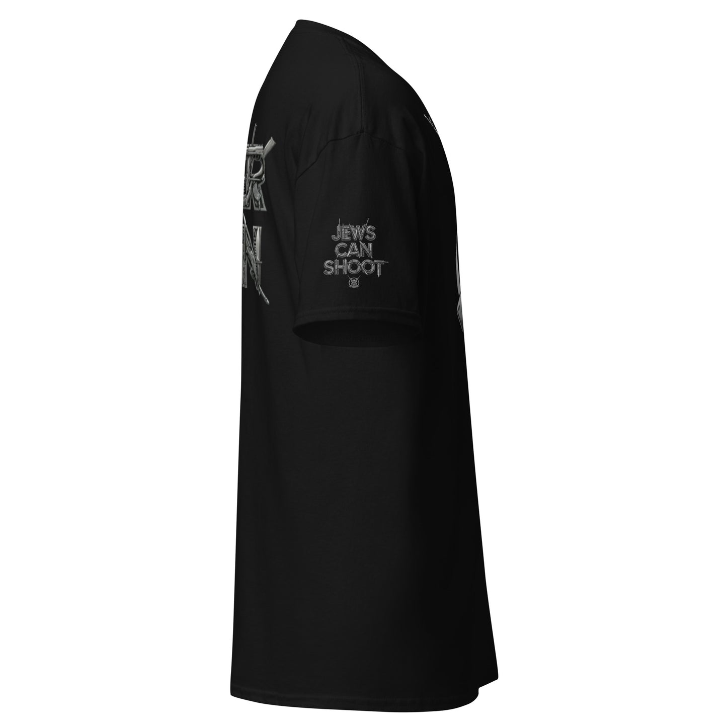 NEVER AGAIN” Armed Jew Tee – Bold Jewish Self-Defense Statement Shirt