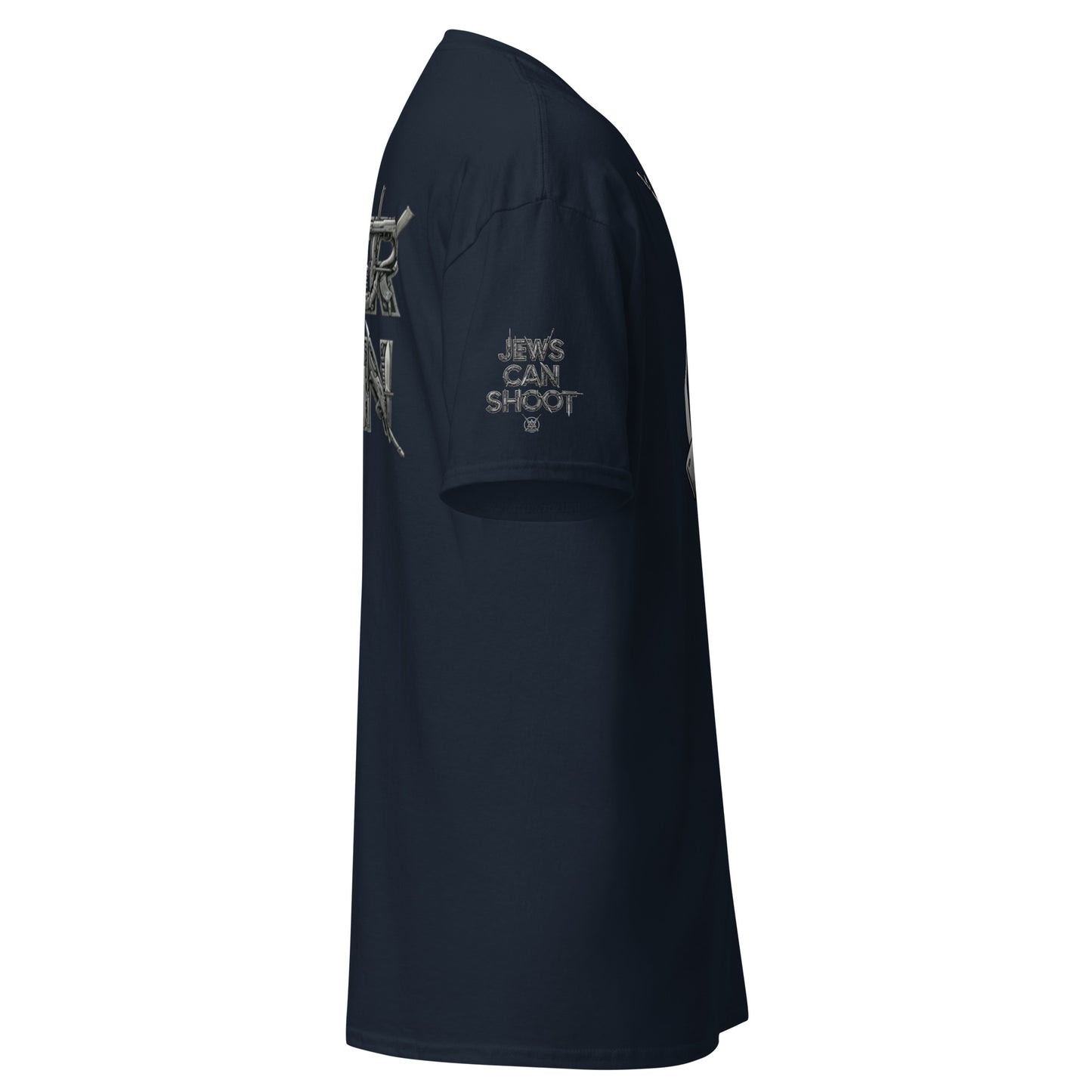 NEVER AGAIN” Armed Jew Tee – Bold Jewish Self-Defense Statement Shirt