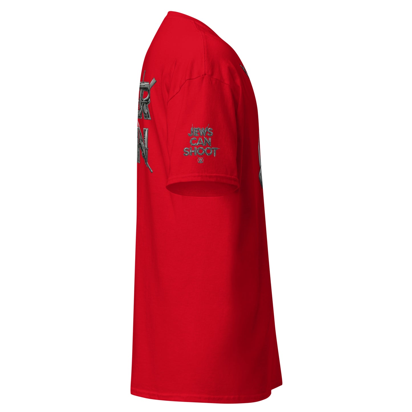 NEVER AGAIN” Armed Jew Tee – Bold Jewish Self-Defense Statement Shirt